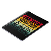 Grappige lab tech citeert humor van laboratoriumte notitieboek (Linkerzijde)