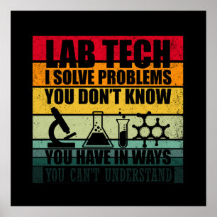 Grappige lab tech citeert humor van laboratoriumte poster