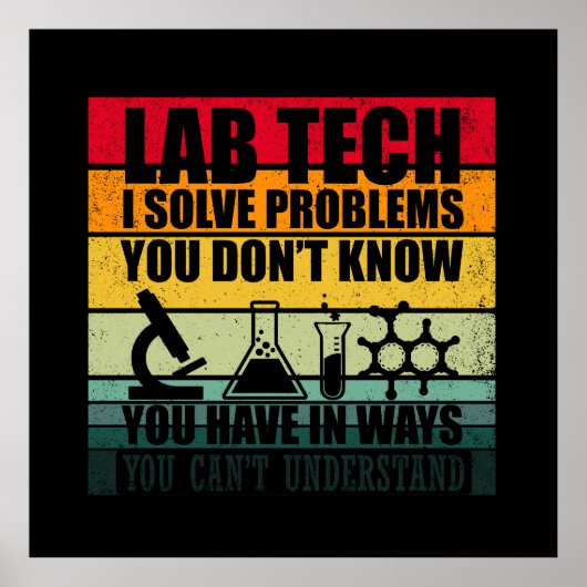 Grappige lab tech citeert humor van laboratoriumte poster (Voorkant)
