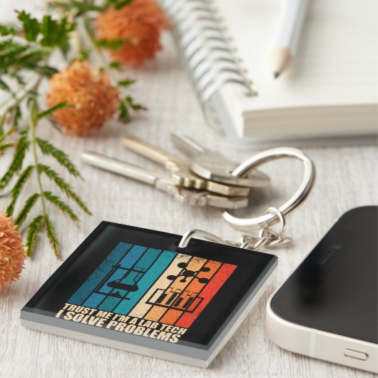 Grappige lab tech  laborant humor sleutelhanger (Voorkant Rechts)