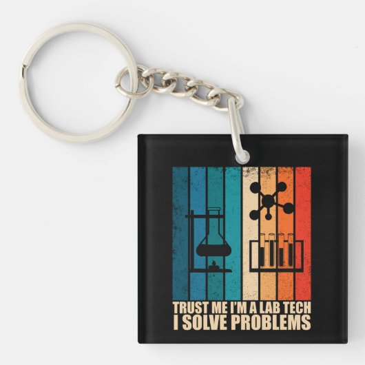 Grappige lab tech  laborant humor sleutelhanger (voorkant)