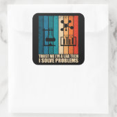 Grappige lab tech laborant humor vierkante sticker (Tas)