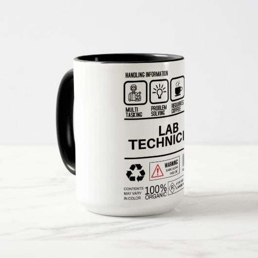 Grappige Lab-technicus die informatie verwerkt Mok (Voorkant links)