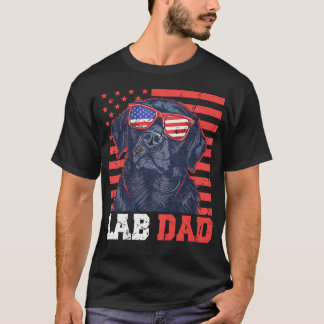 Grappige Lab Vader Usa Stars Labrador 4 juli T-shirt