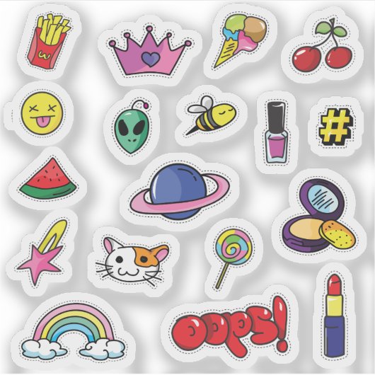 Grappige label sticker set (Voorkant)