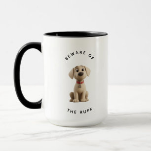 Grappige Labrador "Pas op voor de Ruwharige"  Mok