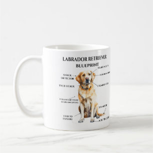 Grappige Labrador Retriever blauwdruk Koffiemok