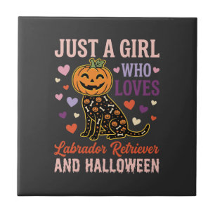 Grappige Labrador Retriever Halloween Pompoen Hond Tegeltje