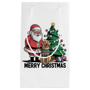 Grappige Labrador Retriever Hond met Santa Claus A Klein Cadeauzakje