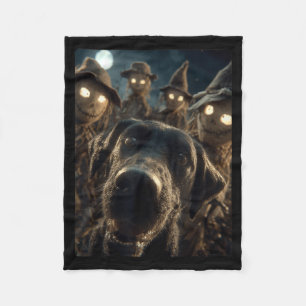 Grappige Labrador Selfie Met Vogelverschrikkers Gr Fleece Deken
