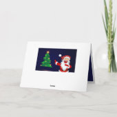 Grappige lachende kerstboom vakantie kaart (Achterkant)