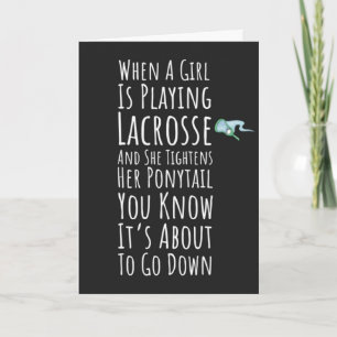 Grappige Lacrosse Kaarten Tiener Meisjes Speler Te