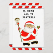 Grappige Lacrosse Kerstmis Feestdagenkaart (Voorkant / Achterkant)