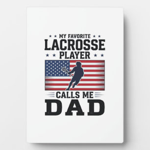 Grappige Lacrosse Vader Amerikaanse Vlag Vintage T Fotoplaat