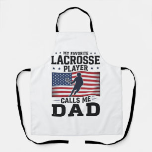 Grappige Lacrosse Vader Amerikaanse Vlag Vintage T Schort