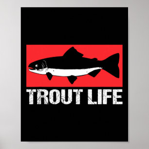 Grappige Lake Trout visser Vist forel leven Poster