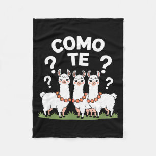 Grappige lama bloemenguirlande como te vraagteken  fleece deken