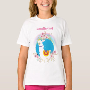 Grappige Lama Eenhoorn Alpaca Kawaii Cute Voeg Naa T-shirt