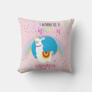 Grappige Lama Eenhoorn Alpaca Kawaii Schattige Voe Kussen