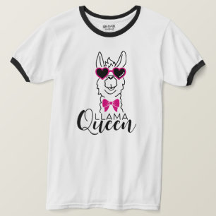 Grappige lama Queen T-shirt voor meisjes