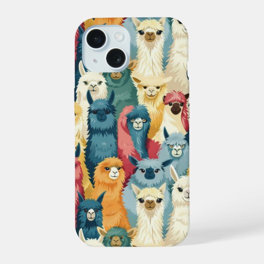 Grappige Lamas iPhone Case 15 Hoesje (Achterkant)
