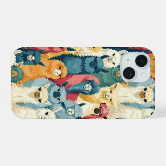 Grappige Lamas iPhone Case iPhone 15 Hoesje (Achterkant horizontaal)