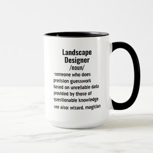 Grappige Landscape Designer Definitie geschenken Mok (Rechts)