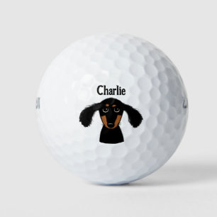 Grappige langharige dachshund puppy hond aangepast golfballen