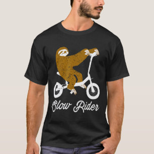 Grappige Langzame Rijder Dier Luiaard Fietsen T-shirt