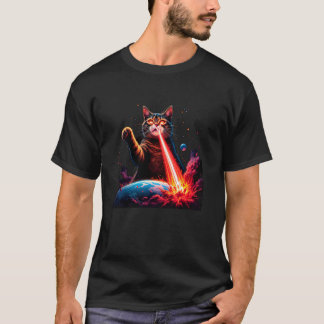 Grappige Laserogen Kat Ruimte & Kat Liefhebbers UF T-shirt