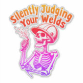 Grappige lassen sticker stilletjes beoordelen van  (Voorkant)