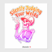 Grappige lassen sticker stilletjes beoordelen van  (Vel)