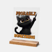 Grappige late kat woordkunst acryl bord (Hoek)