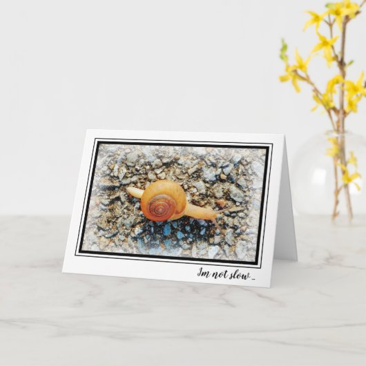 Grappige Late Verjaardag Kaart met Slak (Gele Bloem)