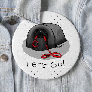 Grappige Laten we gaan! voor een wandeling Pekinge Ronde Button 6,0 Cm