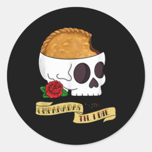 Grappige Latinx Empanada Til I Die Tattoo Geïnspir Ronde Sticker