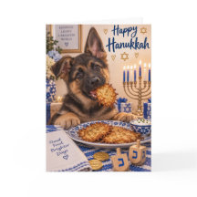 Grappige Latke Chanukah Hond Verjaardagskaart