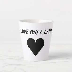 Grappige latte koffie liefhebber romantische kop