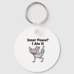 Grappige lavendel Sphynx kat cartoon kunst Sleutelhanger