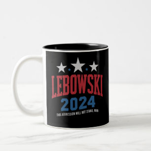 Grappige Lebowski Politieke Verkiezingsstem 2024  Tweekleurige Koffiemok