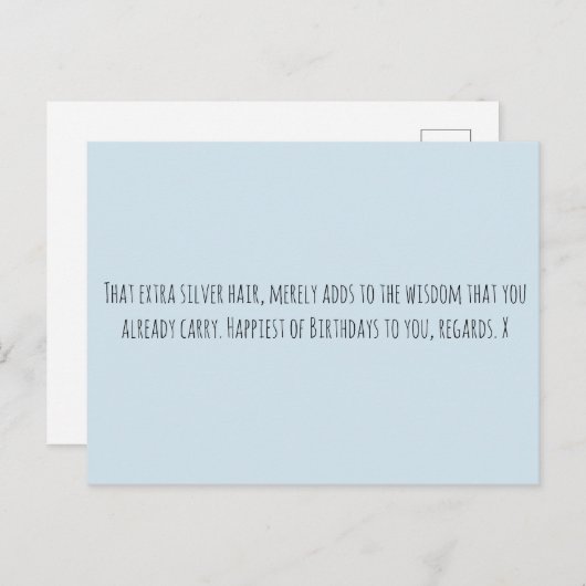 Grappige leeftijd briefkaart (Voorkant / Achterkant)