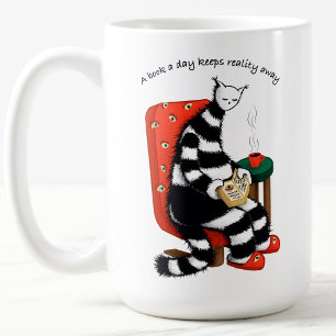 Grappige Leescat - Boekendag Realiteit Weg Koffiemok