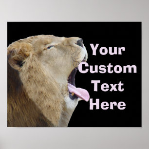 Grappige Leeuw Met Uitgestoken Tong Posterprint Poster
