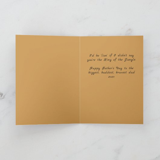 Grappige leeuwenvaderdag feestdagen kaart (Binnen)