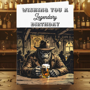 Grappige legendarische Bigfoot-verjaardag Kaart