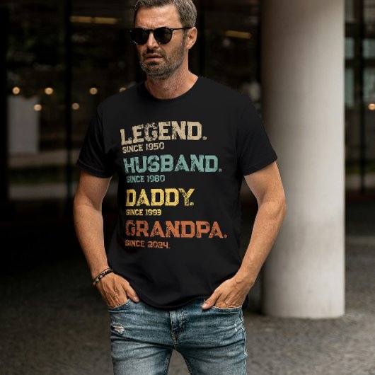 Grappige legende man papa opa aangepaste cadeau t-shirt