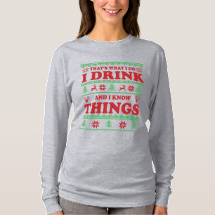 Grappige lelijke kerst trui whisky gezegden t-shirt