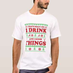 Grappige lelijke kerst trui whisky gezegden t-shirt