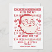 Grappige lelijke kersttrui Aangepaste Pickleball Feestdagenkaart (Voorkant)