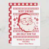 Grappige lelijke kersttrui Aangepaste Pickleball Feestdagenkaart (Voorkant / Achterkant)
